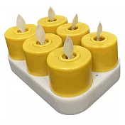 【UP101】2日LED小茶燭-6入組(Y204) 黃色x6