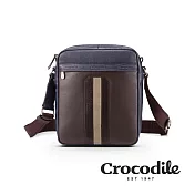 【Crocodile】鱷魚皮件 Mocha系列 男生斜背包推薦 直式側背包 真皮包包-0104-10404-新品上市 咖啡色