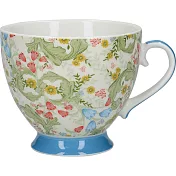 《KitchenCraft》高腳骨瓷馬克杯(晨花園400ml) | 水杯 茶杯 咖啡杯