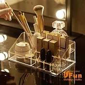 【iSFun】梯形透視＊桌上口紅化妝品收納盒/大號  透明