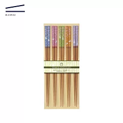 【日本箸筷KAWAI】日本製天然竹筷─彩兔款(共5雙)