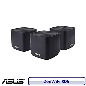 ASUS 華碩 ZenWifi XD5 三入組 AX3000 Mesh 雙頻全屋網狀 WiFi6無線路由器 黑色