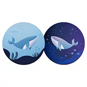 軟式珪藻土吸水杯墊 海洋鯨魚系列 杯墊 (2入/組) (10*10*0.5cm) 鯨魚-圓