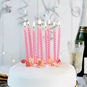 《Rex LONDON》波點生日蠟燭10入(粉) | 慶生小物 派對裝飾 造型蠟燭 蛋糕裝飾燭