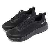 Fila 慢跑鞋 J330X 黑 全黑 男鞋 基本款 透氣 運動鞋 斐樂 1J330X000