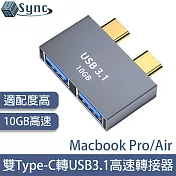 UniSync MacBook Pro/Air雙Type-C轉USB3.1高速10GB轉接器