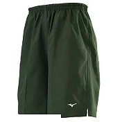 Mizuno [J2TBAA5738] 男 短褲 路跑褲 長版 單層 平織 運動 透氣 舒適 美津濃 綠
