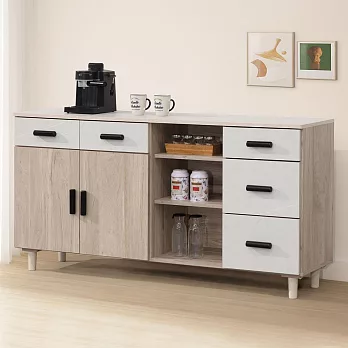 《Homelike》梅姬5.3尺餐櫃(木面) 電器櫃 碗盤收納櫃 櫥櫃 置物櫃 收納櫃