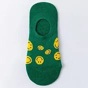 【Wonderland】SMILEY日系棉質隱形襪/女襪(5色) FREE 綠底笑臉
