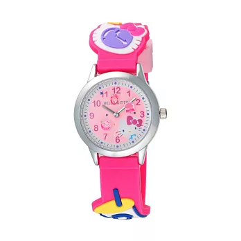 Hello Kitty 凱蒂貓 45TH 限定造型腕錶-桃紅