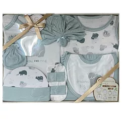 美國Elegant kids八件組彌月禮盒─藍色 (E011) 彌月禮盒 八件組彌月禮盒 男嬰裝 男嬰 嬰兒手套 嬰兒帽子 嬰兒圍兜 嬰兒套裝 嬰兒襪子 嬰兒裝