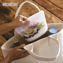 美國Stasher ST0107002A 碗形矽膠密封袋(M)─雲霧白