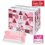 日本LEC 純水99.9%手口專用濕紙巾箱購 80枚x15入