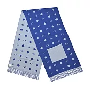 COACH星星印花長版羊毛圍巾(多色選)- 天藍