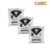 【CAFEC】三洋日本製ABACA+ 麻纖維Plus白色錐形咖啡濾紙(2-4人份) 100張 APC4-100W-3入組