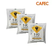 【CAFEC】三洋日本製T92淺焙豆專用白色錐形咖啡濾紙(2-4人份)100張 LC4-100W-3入組
