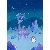 【玲廊滿藝】Nyumori-冬夜彩鹿26.94x19.44cm