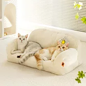 IDEA-鬆軟荷蘭絨慵懶寵物沙發-兩色可選 奶油白