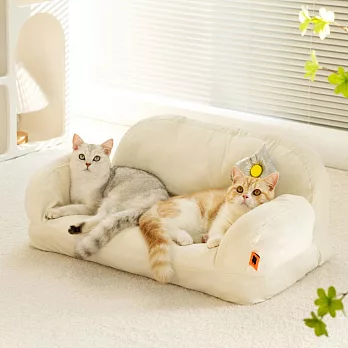 IDEA-鬆軟荷蘭絨慵懶寵物沙發-兩色可選 奶油白