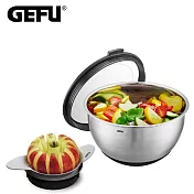 【GEFU】德國品牌水果切片器+不鏽鋼附蓋調理盆20cm-2.5L(原廠總代理)