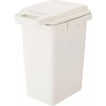 日本RISU｜(H&H系列)掀蓋式抗菌防臭連結垃圾桶33L 白色