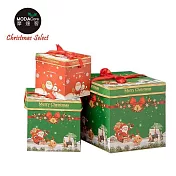 摩達客聖誕-裝飾耶誕禮物盒套組精緻紙盒擺飾(紅&綠色系擇一/含大中小3入/簡易DIY) 紅色