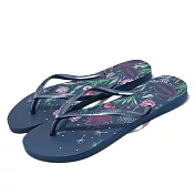 Havaianas 拖鞋 Slim Organic Flip Flops 女鞋 藍 花卉 夾腳拖 哈瓦仕 41328231803W