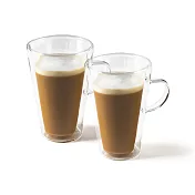 《Luigi Ferrero》Coffeina雙層玻璃馬克杯2入(370ml) | 水杯 茶杯 咖啡杯