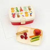 《Rex LONDON》扣式雙層分格便當盒(動物園) | 環保餐盒 保鮮盒 午餐盒 飯盒