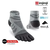 【injinji】女 Ultra Run終極系列五趾短襪 XS-S 石板灰