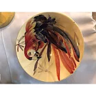 【玲廊滿藝】詹明娟-鸚鵡手繪瓷盤16x16cm