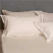 【麗塔寢飾】60支紗精梳棉 歐式壓框枕套組 特調系列- 多多+象牙白