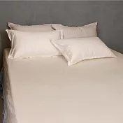 【麗塔寢飾】60支紗精梳棉 雙人特大床包枕套三件組 特調系列- 多多+象牙白