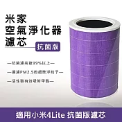 米家空氣淨化器濾芯/濾網 抗菌版(淨化器4Lite專用/副廠)  紫色