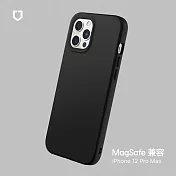 犀牛盾 iPhone 12 Pro Max (6.7吋) SolidSuit (MagSafe 兼容) 防摔背蓋手機保護殼- 經典黑