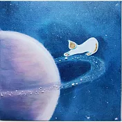 【玲廊滿藝】凃美華-喵星人-土星放輕鬆25x25cm