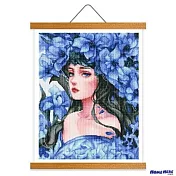 [HOMEHERE] DIY鑽石畫／花宴少女 靛藍 掛軸無框版
