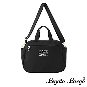 Legato Largo 可機洗 手提斜背兩用波士頓包- 黑色
