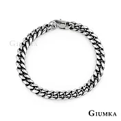 GIUMKA鋼飾手鏈古巴時尚白鋼手鍊鍊條造型生日聖誕節交換禮物推薦MH22001 21 刷黑款鍊寬約0.8CM