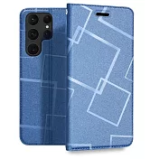 GENTEN for Samsung Galaxy S23 Ultra 極簡立方磁力手機皮套 藍色