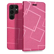 GENTEN for Samsung Galaxy S23 Ultra 極簡立方磁力手機皮套 粉色
