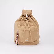 KANGOL - 英國袋鼠繽紛掛繩文青帆布水桶後背包 卡其