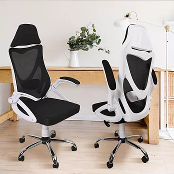 【AOTTO】一體成型升降逍遙電腦椅(工學椅 腰托 辦公椅 電腦椅) 黑色