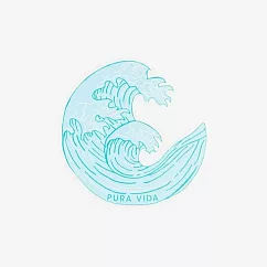 Pura Vida 美國手工 Crashing Waves Sticker 海浪造型貼紙 無 藍色