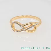 Wanderlust+Co 澳洲品牌 金色愛無限戒指 優雅鑲鑽戒指 Knot Pave 6