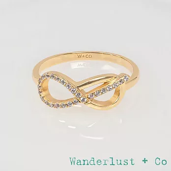 Wanderlust+Co 澳洲品牌 金色愛無限戒指 優雅鑲鑽戒指 Knot Pave 6