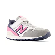 New Balance 男女大童休閒鞋-白粉藍-YV996XG3-W 19 白色