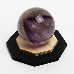 【開運工場】50mm金字塔紫水晶球原木八卦擺飾組