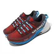 Merrell 越野跑鞋 Agility Peak 4 藍 紅 男鞋 戶外 郊山 健行 運動鞋 ML067463