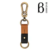 BAGMIO 雙環牛皮鑰匙圈- 棕黑